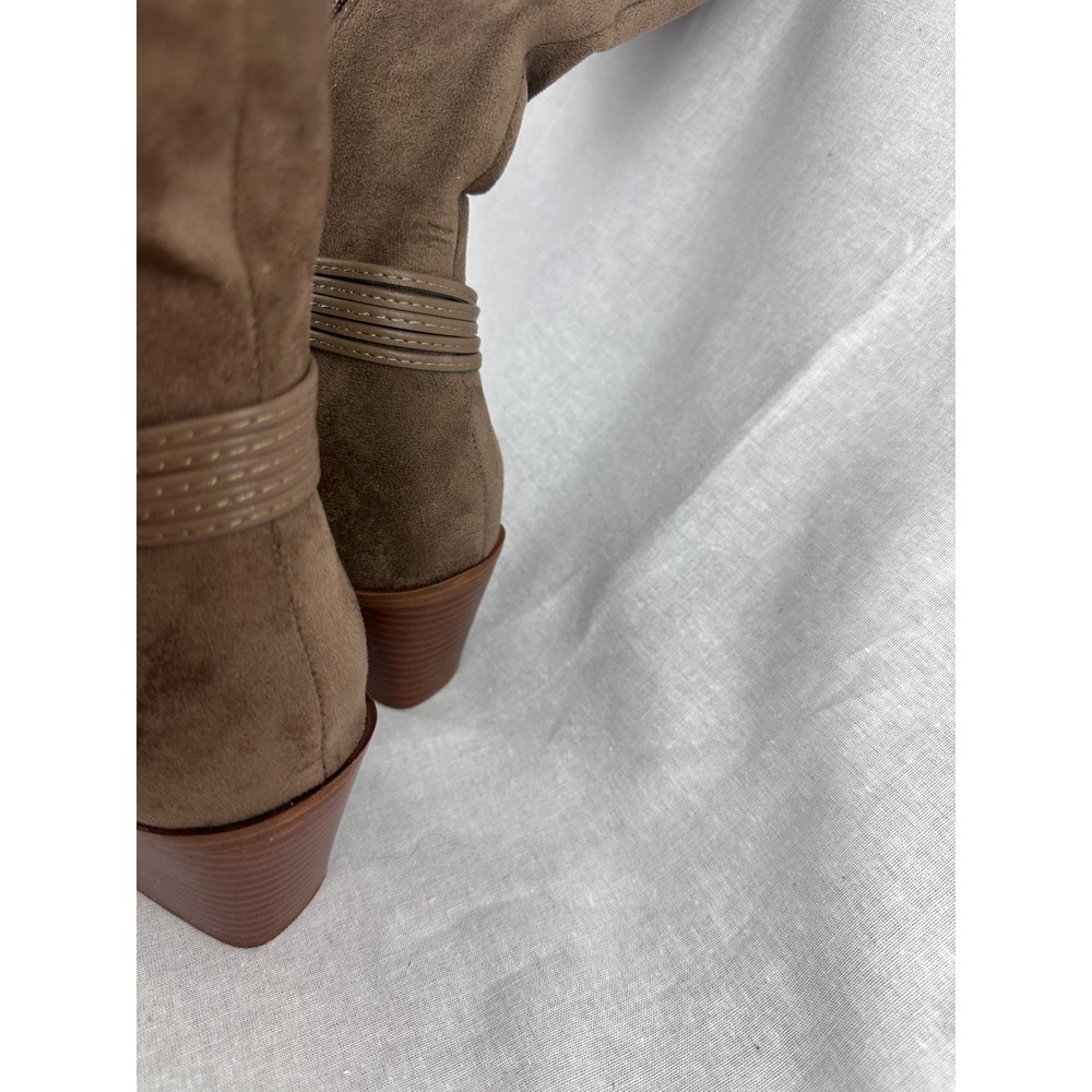 Universal Thread Women Brown Suede Pointed Toe Knee High Block Heel Boots Size 6 - Picture 3 of 5